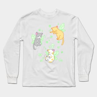 fairy kitties (classic green) Long Sleeve T-Shirt